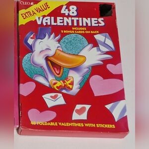 Valentine Cards Vintage 48 Includes 2 Bonus Cards & Stickers Made USA